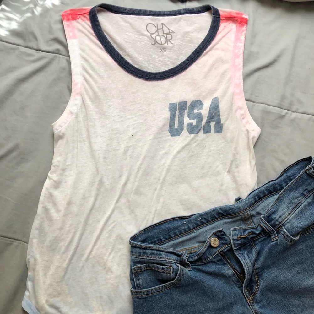 U.S.A. red white and blue tank